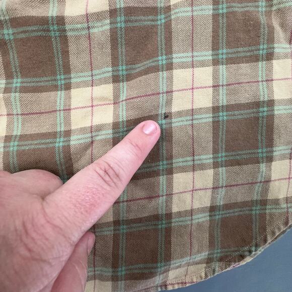 Ralph Lauren Golf Tilden Plaid Button Down Shirt Men M Tan Cotton Preppy - Picture 5 of 9